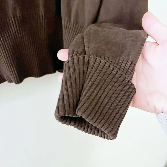 Nygard Collection Women Brown Silk Ribbed Pullover Sweater M Turtleneck Knit - Picture 5 of 10